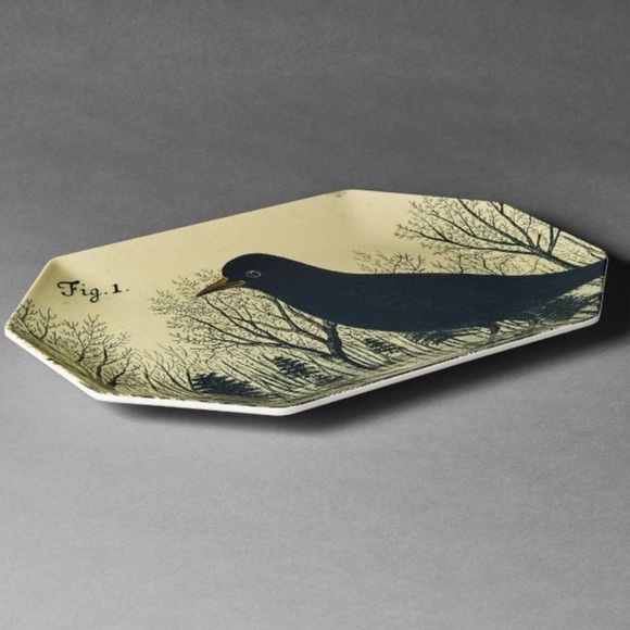 JOHN DERIAN NWT melamine raven servijng tray -15x10 - Picture 3 of 3